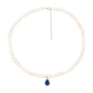 Sapphire Pearl Pendant Necklace
